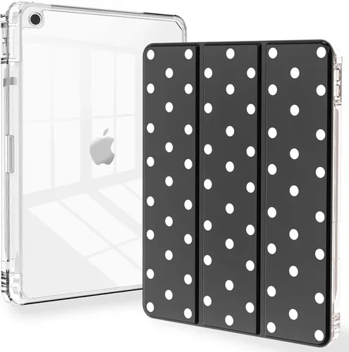 Vista 21 de Feams Funda para iPad de 9ª generación, funda triple para iPad 10.2, cubierta trasera transparente con soporte para lápiz y apagado Ángel