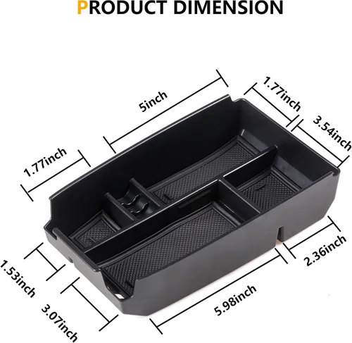 Vista 5 de Organizador de consola central compatible con Ford Escape 2020-2025 2021-2025 Ford Bronco Sport Accesorios interiores Bandeja de almacenamiento