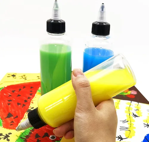 Vista 4 de 3 botellas dispensadoras, botellas de plástico de 8 onzas con tapa superior giratoria