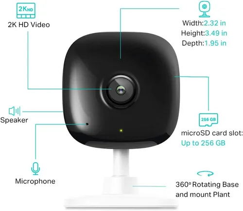 Vista 5 de Kasa 4MP 2K cámara de seguridad al aire libre con cable con cámara de seguridad interior Kasa 2K QHD Pan/Tilt