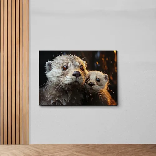 Vista 6 de Fox Mother Cub Print, In The Style Of Stencil,Based, Ivory, Kids Wall Art, Kids Wall Art Display, Mom And Baby Animal Art Print, Wall Art, Art Print