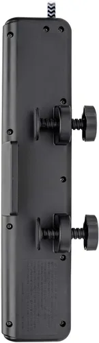 Vista 2 de Tripp Lite Protector de sobretensiones con abrazadera de escritorio, 6 salidas y 2 USB, resistente a las microbrías, cable trenzado de 8 pies, 2100