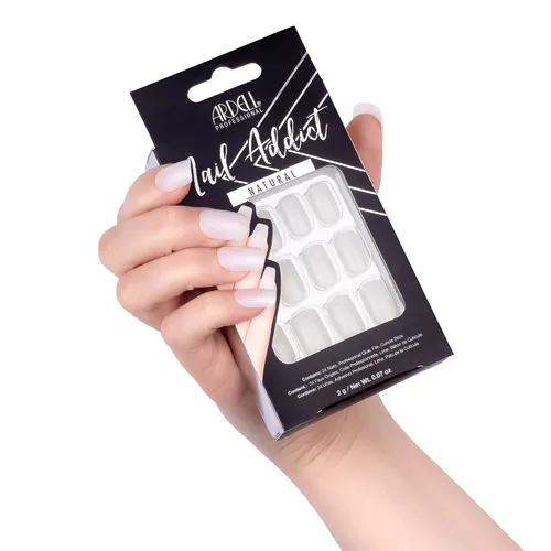Vista 3 de Ardell Nail Addict - Kit de uñas artificiales a presión, uñas postizas largas naturales, transparentes brillantes, 24 extensiones de uñas