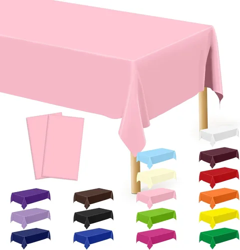 Vista 59 de Suministros de regreso a clases, 2 manteles de 108 x 54 pulgadas, manteles desechables coloridos para el primer día de escuela, rectangular