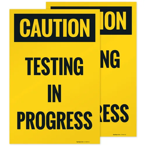 Vista 7 de Caution Testing in Progress Sidewalk Sign Kit, 10x16 Inches, Replacement Panels (2 Pack) Thick HDPS Plastic, Made in USA by Sigo Signs