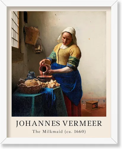 Vista 25 de Poster Master Póster vintage Johannes Vermeer – Impresión de pintura de vista retro de Delft – Vista del arte de Delft – Regalo para hombres