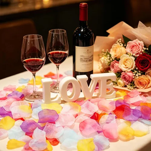 Vista 4 de Pétalos artificiales, 1000 pétalos de rosa de seda para decoración de bodas, fiestas, decoración del hogar