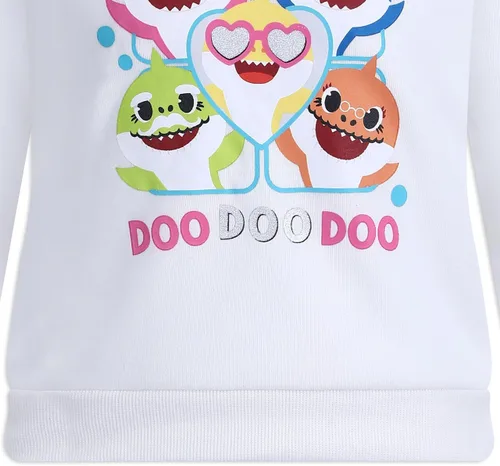 Vista 5 de Nickelodeon Baby Shark - Conjunto de sudadera con capucha y pantalones para niñas pequeñas