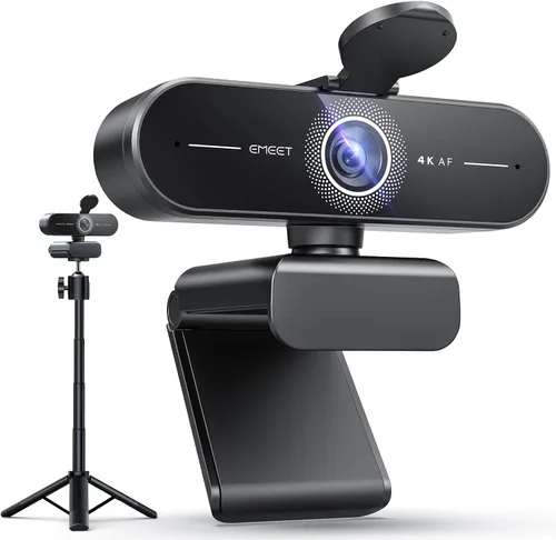 Vista 10 de EMEET C60E Cámara web de 4K de doble cámara para transmisión, cámaras de gran angular y telefoto, zoom híbrido máximo de 11X