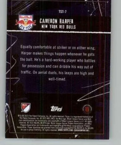 Vista 2 de 2023 Topps MLS The Top Shelf Terrors #TST-7 Cameron Harper Red Bulls Soccer Trading Card