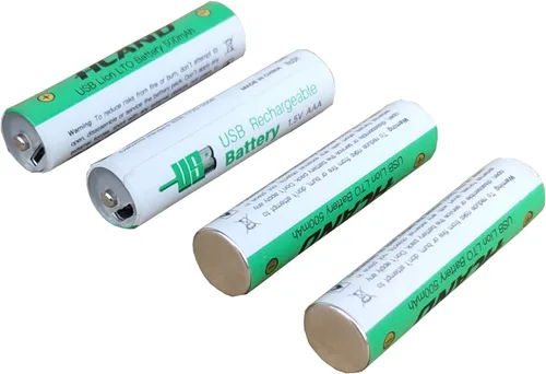 Vista 2 de FixtureDisplays® 4PK USB recargable AAA batería 500mAh batería de litio batería USB recargable 15013-SNL Listado