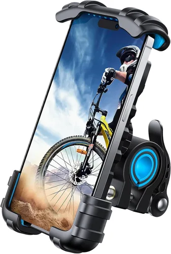 Vista 11 de Lamicall - Soporte de teléfono para bicicleta, soporte para teléfono celular, abrazadera para manubrio de bicicleta, clip para teléfono 11 Pro Max
