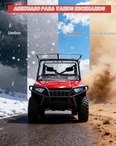 Vista 8 de StarknightMT Parabrisas abatible 3 en 1 compatible con Polaris Ranger XP