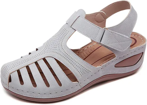 Vista 14 de SHIBEVER Sandalias de cuña para mujer Verano: zapatos elegantes con 16 Azul