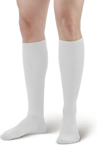 Vista 6 de Ames Walker AW Style 122 Coolmax 15-20mmHg - Calcetines altos hasta la rodilla, color blanco, talla M, Blanco