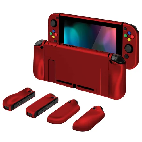 Vista 37 de PlayVital AlterGrips Ergonomic Grips Cover for Nintendo Switch, [2 Design] Interchangeable Comfort Dockable Protective Case with Screen Protector &