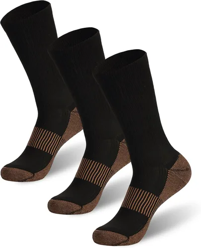 Vista 16 de FOOTPLUS Calcetines de compresión de cobre para senderismo, unisex, con suela acolchada y soporte de arco atlético, calcetines para correr 01# 6