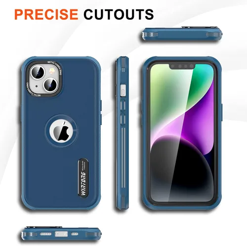 Vista 6 de WINTONG Funda magnética compatible con iPhone 14 / iPhone 13 con protector de vidrio, protección contra caídas de grado militar, resistente a prueba