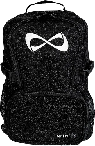 Vista 7 de Nfinity Sparkle Cheer Backpack - Mochila ligera y duradera bolsa de Negro Sparkle/Logo de oro