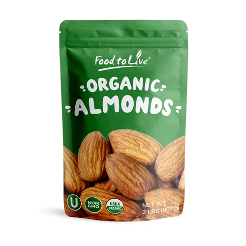 Vista 11 de Food to Live Almendras tostadas secas orgánicas, 1.5 libras, sin OMG, sin sal, veganas, keto, paleo, kosher, a granel, alto en proteínas, fibra