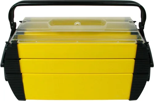Vista 7 de Caja de herramientas portátil con ruedas - Caja de herramientas 2-en-1 apilable con asas plegables cómodas, cierres resistentes y bandejas