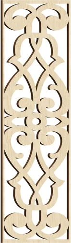Vista 44 de 9 3/8"W x 24 3/8"H x 1/4"T Bellaire Decorativos Paneles de pared de madera calado, abedul