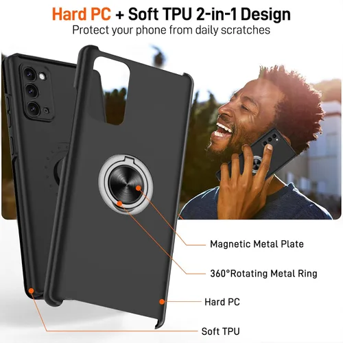 Vista 162 de Gritup - Funda para Galaxy A05S con protector de pantalla HD×2, funda protectora para teléfono a prueba de golpes con soporte magnético de anillo