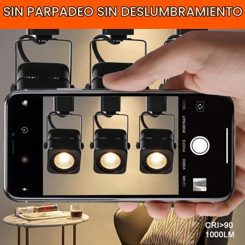 Vista 5 de Cabezales de luz de riel de 10 W H, cabezales de iluminación LED regulables para obras de arte de acento, luz de pista lineal tipo H 3000 K, blanco