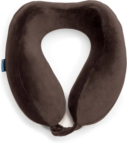 Vista 9 de Almohada de viaje para el cuello Brookstone - Almohada de espuma viscoelástica rellenable contorneada y ligera para el cuello, para dormir