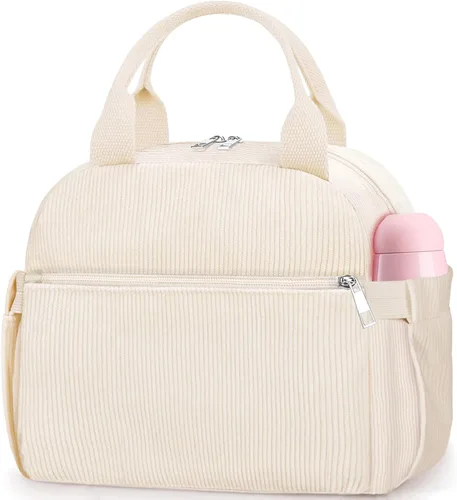 Vista 25 de KUBYA Lonchera de Pana Bolsa de Almuerzo para Mujeres y Hombres, Linda Fresa Pequeña Aislada Reutilizable Trabajo A Prueba de Fugas Simple Loncheras