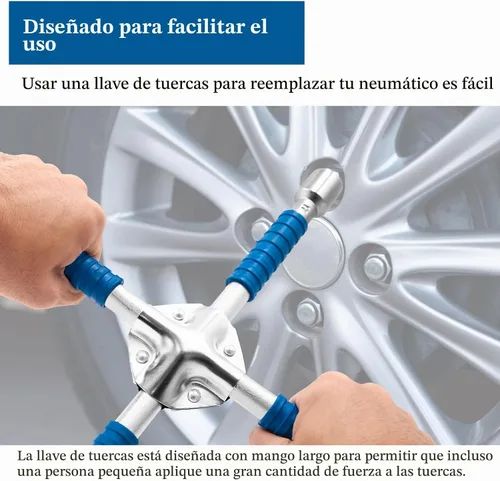 Vista 2 de ETERNA Llave de Tuercas de Cuatro Vías Profesional de 14 pulgadas, Llave en Cruz para Tuercas de Rueda de Automóvil, Llave de Vaso Universal