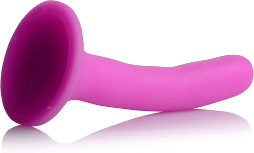 Vista 4 de Consolador con correa de silicona rosa - Pequeño