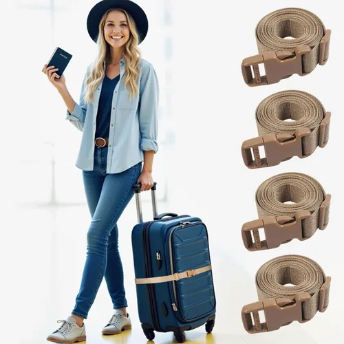 Vista 2 de XTACER Correa de accesorios para mochila, correas de equipaje, correa para saco de dormir con hebilla