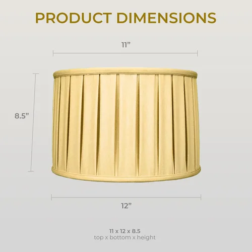 Vista 6 de Royal Designs "Shallow Drum English Box - Pantalla básica plisada para lámpara, oro antiguo, 11" x 12" x 8.5" (BS-748-12AGL)