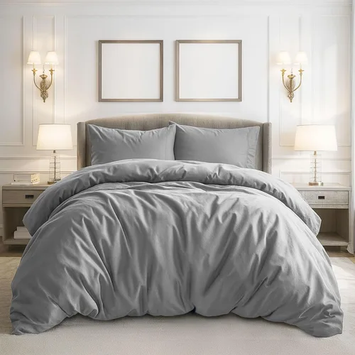 Vista 10 de Pure Bedding - Funda de edredón tamaño Individual/Individual XL - Juego de ropa de cama extra suave de 2 piezas, incluye 1 funda de edredón de 68 x
