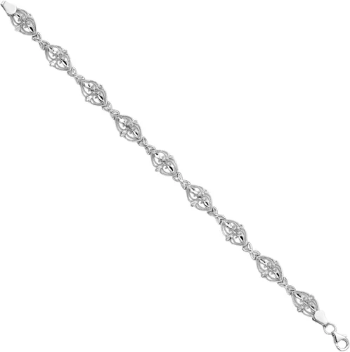 Vista 3 de IceCarats Pulsera de cadena de oro blanco de 14 quilates, Oro blanco, No es una piedra preciosa