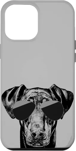 Vista 10 de iPhone 12 mini Doberman Pinscher Dog con funda para gafas de sol