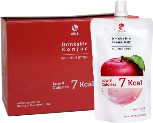 Vista 2 de JELLY B Gelatina de Konjac Bebible (10 paquetes de 5.1 fl oz) – 0 gramos de azúcar, solo 6 kcal cada paquete (Manzana)
