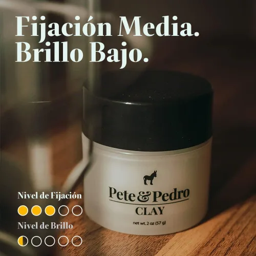 Vista 3 de Arcilla Pete and Pedro, para fijación de cabello con acabado mate, para hombres.