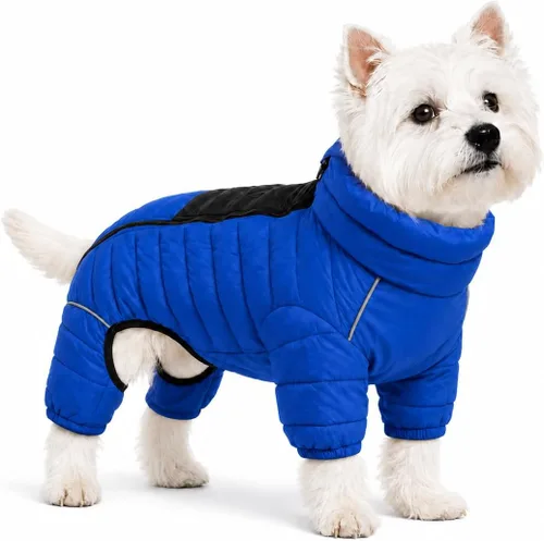 Vista 14 de Suéter para Perro ArmyGreen, Resistente al Viento, Reflectante - Chaqueta de Invierno Dirigible para S, M, L - Cremallera, Tallas Ajustables Verde