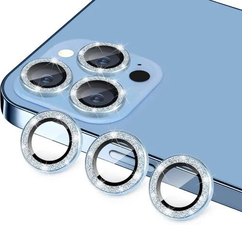 Vista 38 de Compatible con iPhone 13 Pro para iPhone 13 Pro Max, protector de lente de cámara antiarañazos, vidrio templado 9H, protector de cámara de metal a
