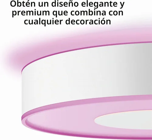 Vista 5 de Philips Hue Infuse - Lámpara de techo mediana, color blanco, luz LED inteligente que cambia de color, color blanco, 1 paquete, control