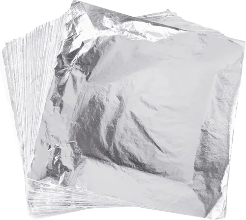 Vista 12 de YongBo Hojas de hojas doradas, 200 piezas de papel de aluminio dorado de 5.5 pulgadas para manualidades, pintura, dorado, slime, diseño de uñas