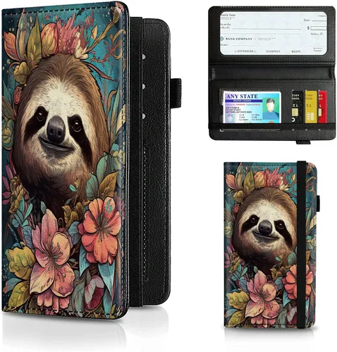 Vista 40 de Funda para chequera para hombres y mujeres, cartera de cuero RFID con ranuras para tarjetas de crédito, soporte de cheques duplicados personales