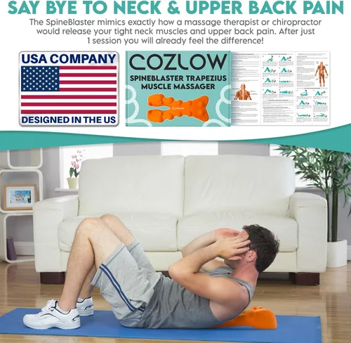 Vista 5 de COZLOW - Masajeador de punto de activación trapecio - Herramienta de liberación occipital con 14 protuberancias de masaje - Removedor de nudos