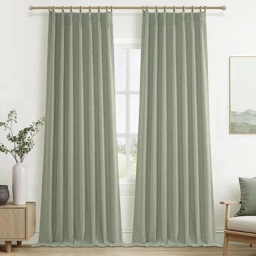 Vista 16 de Cortinas y Drapeados Modernos con Pliegues Pellizco Rosa Bebé de 84 Pulgadas de Largo, Juego de 2 Paneles para Sala de Estar, Cortina de Ventana