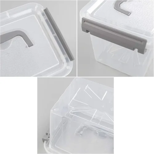 Vista 5 de Farmoon Contenedor de almacenamiento transparente de 3.5 cuartos de galón, caja de plástico pequeña con tapa, 6 paquetes