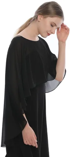 Vista 5 de EVQ Capelets - Chales y envolturas de gasa para vestido de noche capas de boda