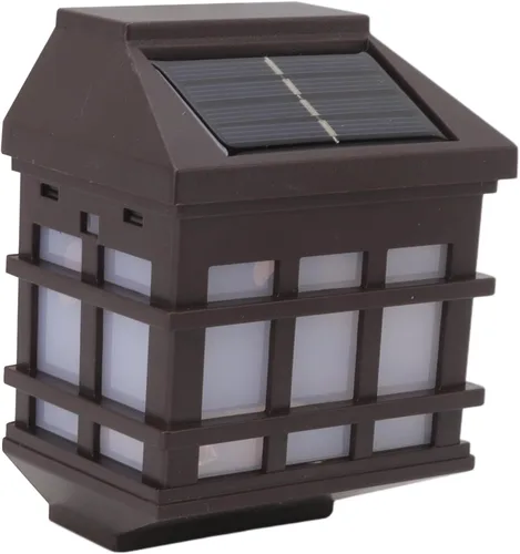 Vista 8 de Fafeicy 2 unids luz blanca LED solar luces de pared al aire libre impermeable panel lámpara de pared decorativa para patio jardín villa