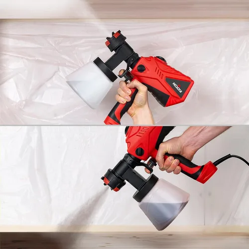 Vista 4 de NoCry HVLP Pistola pulverizadora de pintura eléctrica – Pistola de pintura de 40.6 fl oz/min o rociador de manchas con flujo de aire ajustable